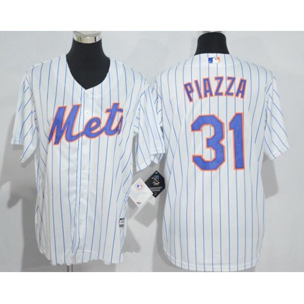 Youth New York Mets #31 Mike Piazza Retired White Stitched MLB Majestic Cool Base Jersey