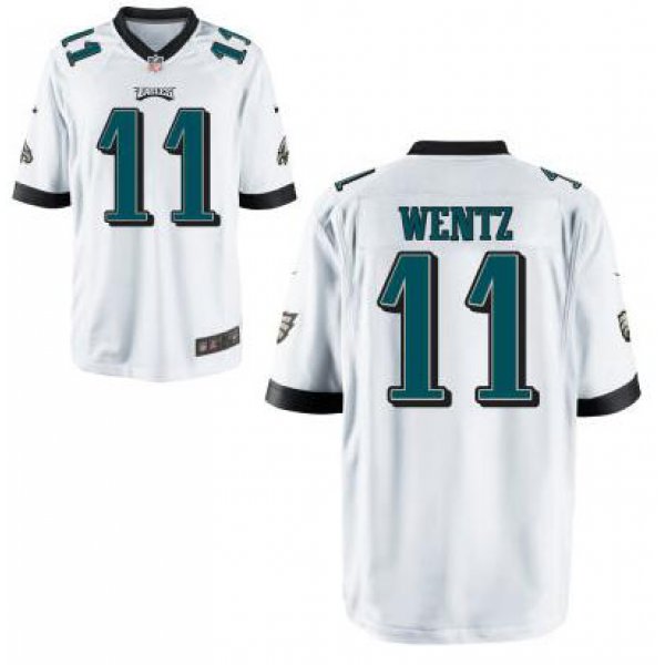 Youth Philadelphia Eagles #11 Carson Wentz Nike White 2016 Draft Pick Game Jersey