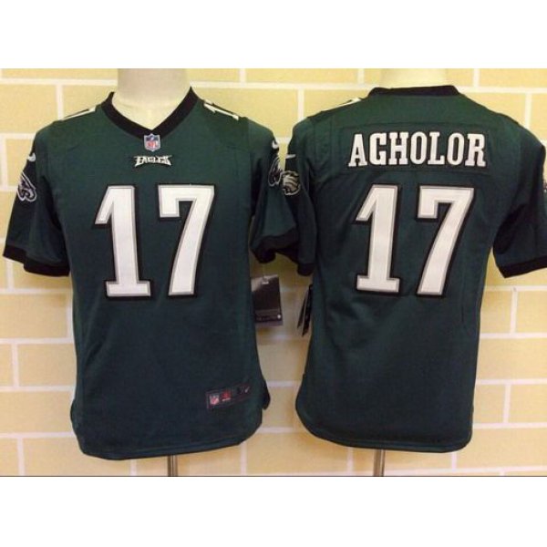 Youth Philadelphia Eagles #17 Nelson Agholor Midnight Green Team Color NFL Nike Game Jersey