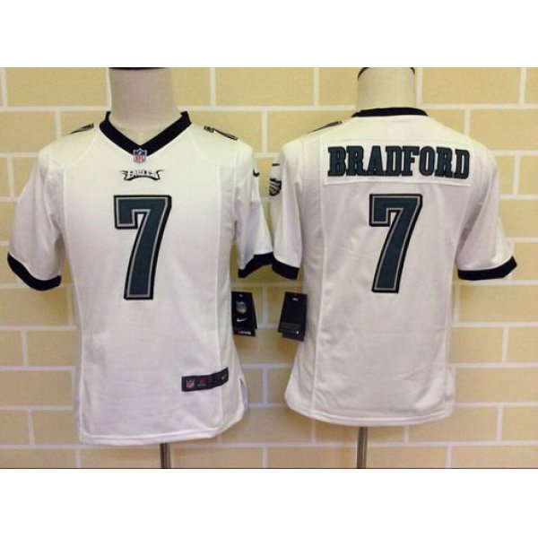 Youth Philadelphia Eagles #7 Sam Bradford White Road NFL Nike Game Jersey