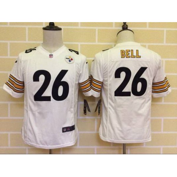 Youth Pittsburgh Steelers #26 LeVeon Bell Nike White Game Jersey