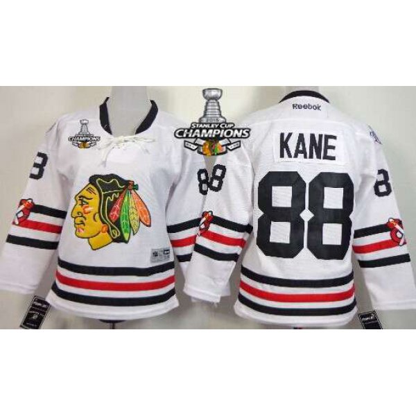 Chicago Blackhawks #88 Patrick Kane 2015 Winter Classic White Kids Jersey W/2015 Stanley Cup Champion Patch