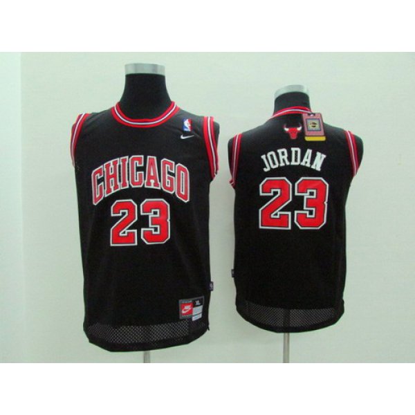 Chicago Bulls #23 Michael Jordan Black With Chicago Kids Jersey