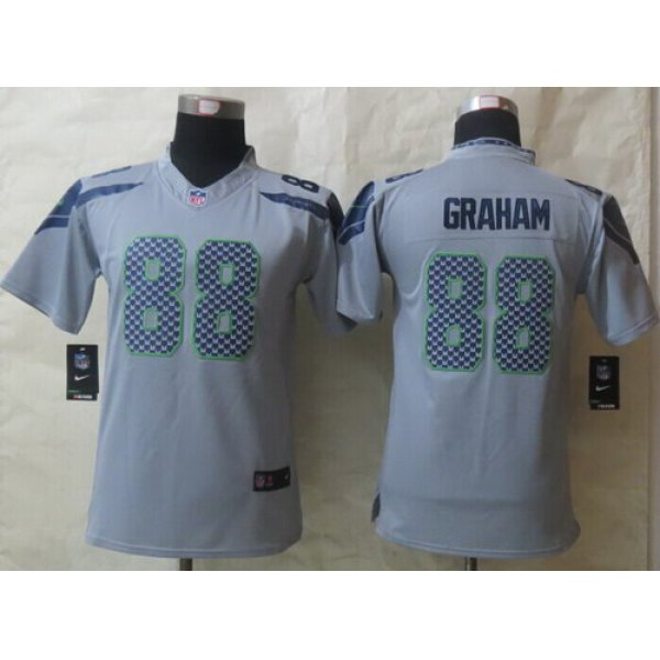 Nike Seattle Seahawks #88 Jimmy Graham Gray Limited Kids Jersey