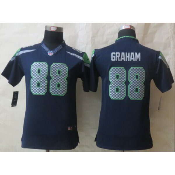 Nike Seattle Seahawks #88 Jimmy Graham Navy Blue Limited Kids Jersey