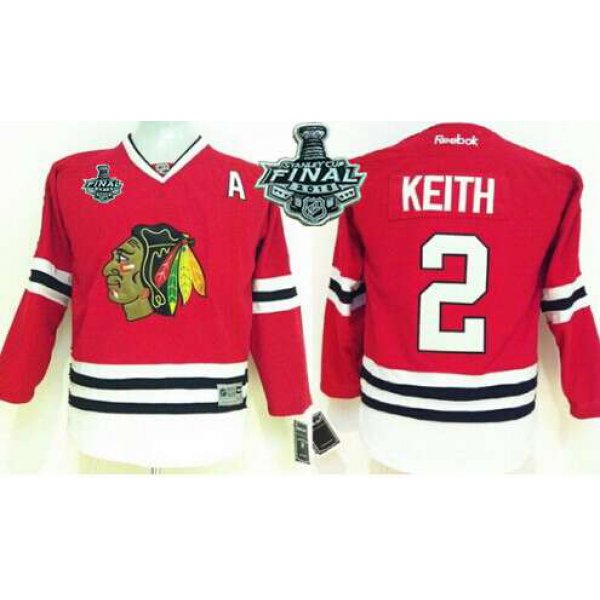 Youth Chicago Blackhawks #2 Duncan Keith 2015 Stanley Cup Red Jersey