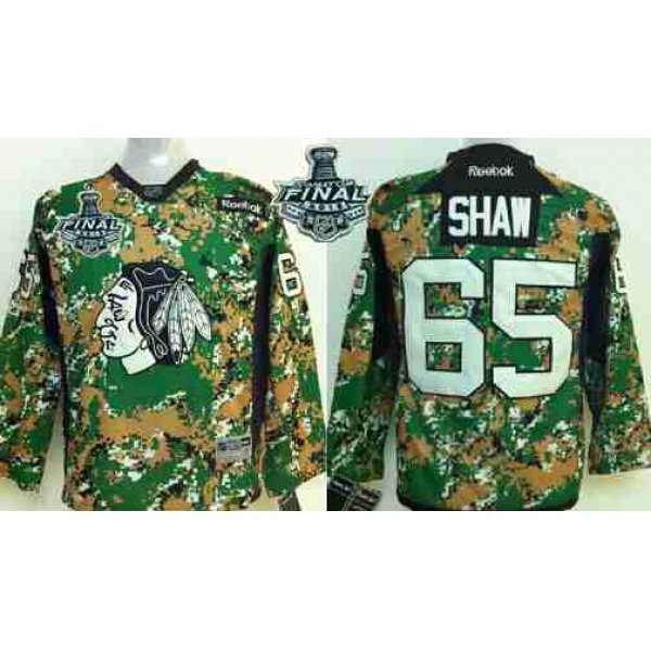 Youth Chicago Blackhawks #65 Andrew Shaw 2015 Stanley Cup 2014 Camo  Jersey