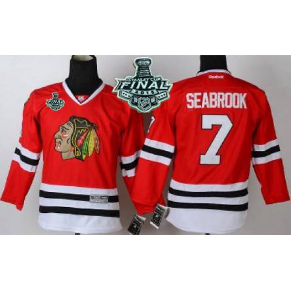 Youth Chicago Blackhawks #7 Brent Seabrook 2015 Stanley Cup Red Jersey