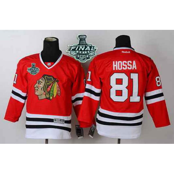 Youth Chicago Blackhawks #81 Marian Hossa 2015 Stanley Cup Red  Jersey