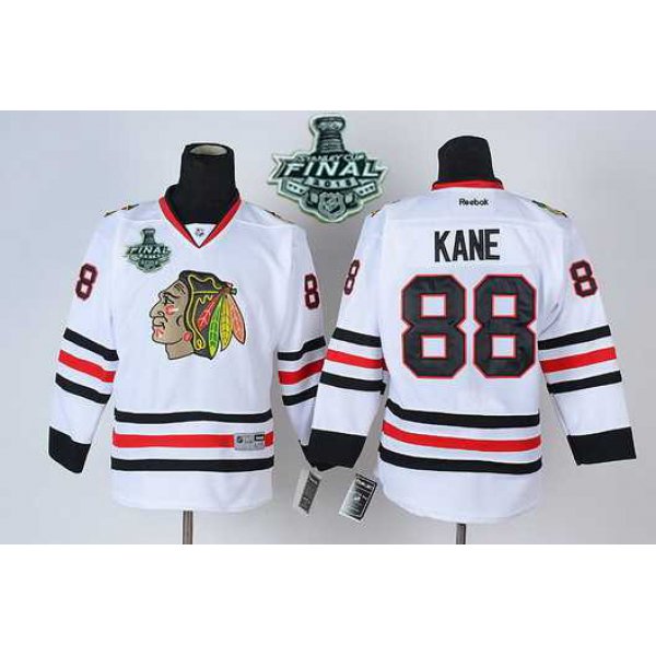 Youth Chicago Blackhawks #88 Patrick Kane 2015 Stanley Cup White Jersey