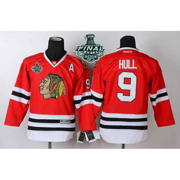 Youth Chicago Blackhawks #9 Bobby Hull 2015 Stanley Cup Red Jersey