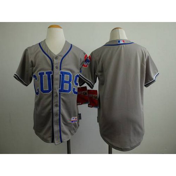 Youth Chicago Cubs Blank 2014 Gray Jersey