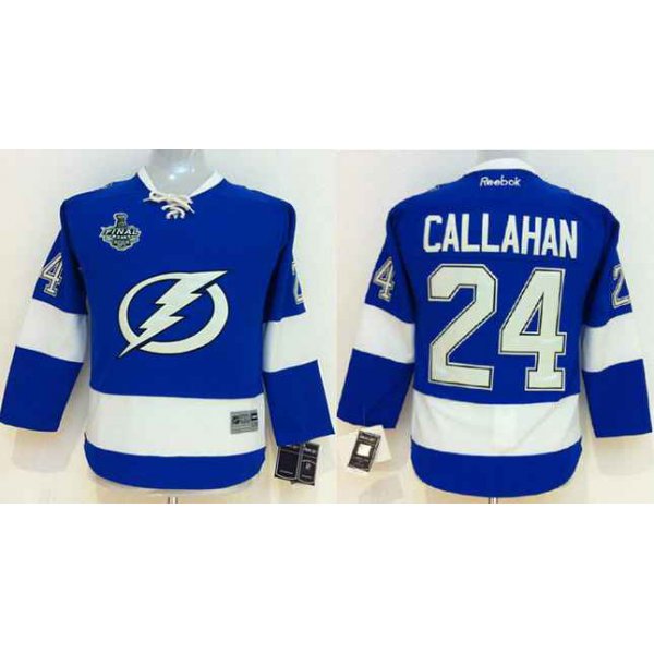 Youth Tampa Bay Lightning #24 Ryan Callahan 2015 Stanley Cup Blue Jersey