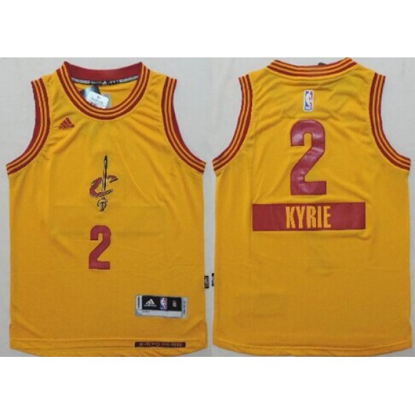 Cleveland Cavaliers #2 Kyrie Irving 2014 Christmas Day Yellow Kids Jersey