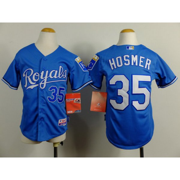 Kansas City Royals #35 Eric Hosmer Light Blue Kids Jersey