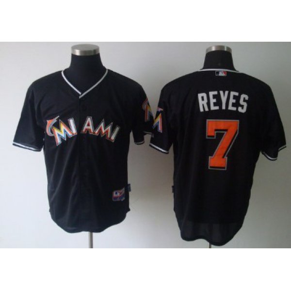 Miami Marlins #7 Jose Reyes Black Kids Jersey