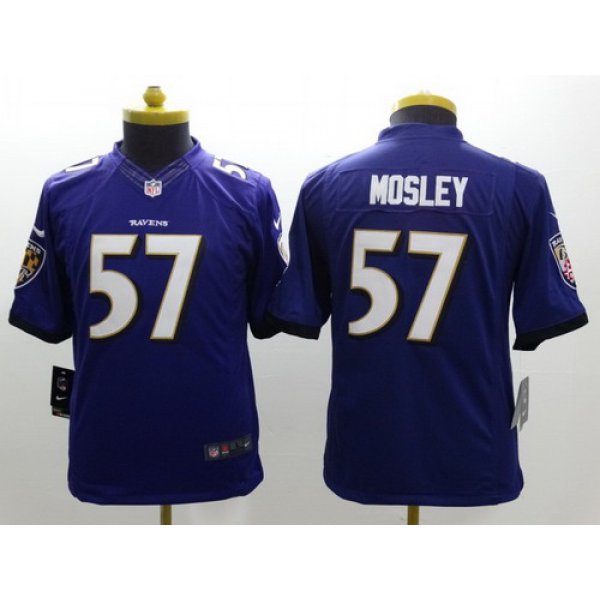 Nike Baltimore Ravens #57 C.J. Mosley 2013 Purple Limited Kids Jersey