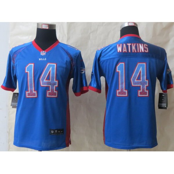 Nike Buffalo Bills #14 Sammy Watkins Drift Fashion Blue Kids Jersey