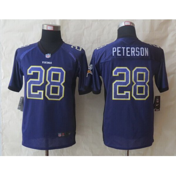 Nike Minnesota Vikings #28 Adrian Peterson Drift Fashion Purple Kids Jersey