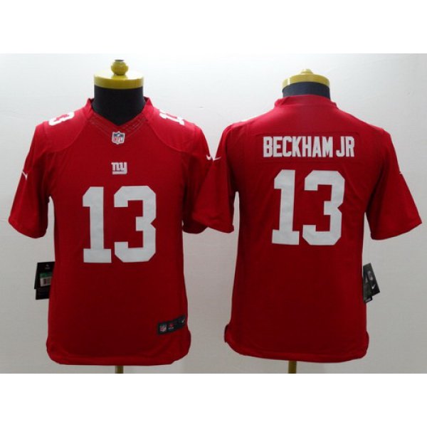 Nike New York Giants #13 Odell Beckham Jr Red Limited Kids Jersey