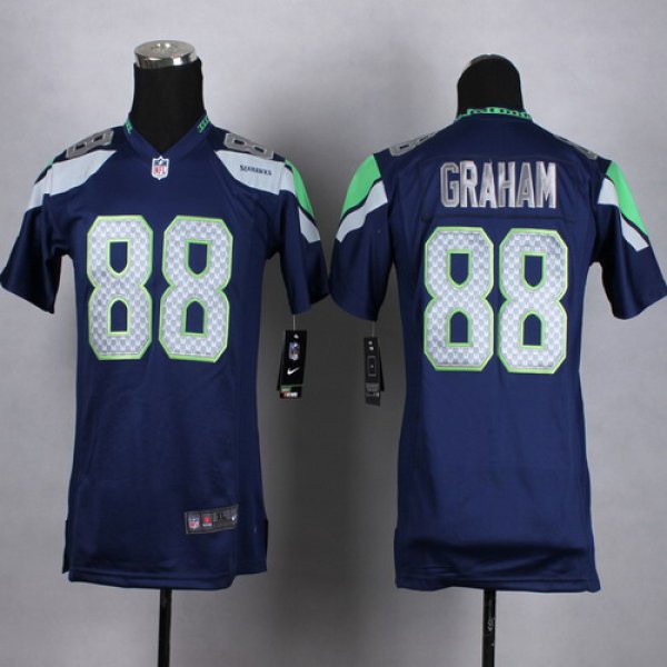 Nike Seattle Seahawks #88 Jimmy Graham Navy Blue Game Kids Jersey