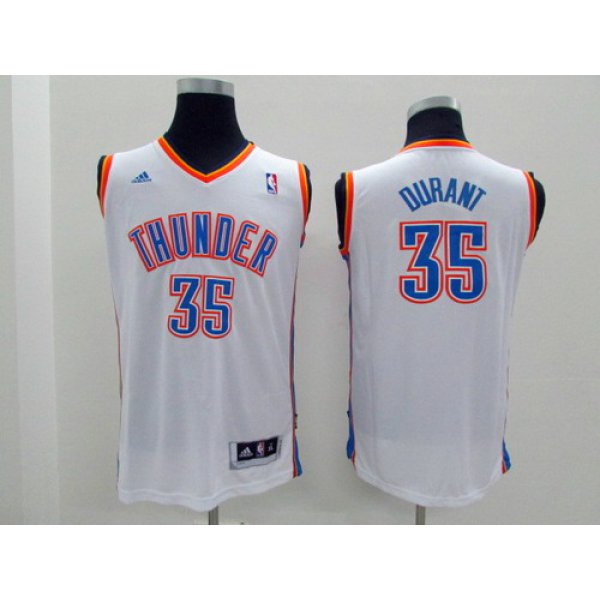 Oklahoma City Thunder #35 Kevin Durant White Kids Jersey