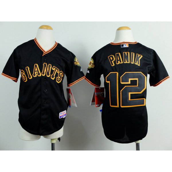 San Francisco Giants #12 Joe Panik Black Kids Jersey