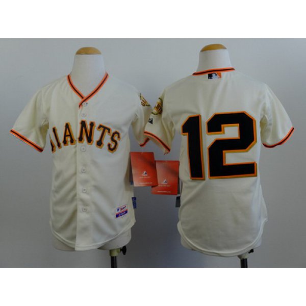 San Francisco Giants #12 Joe Panik Cream Kids Jersey