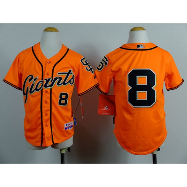 San Francisco Giants #8 Hunter Pence Orange Kids Jersey