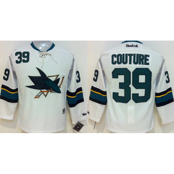 San Jose Sharks #39 Logan Couture 2014 White Kids Jersey