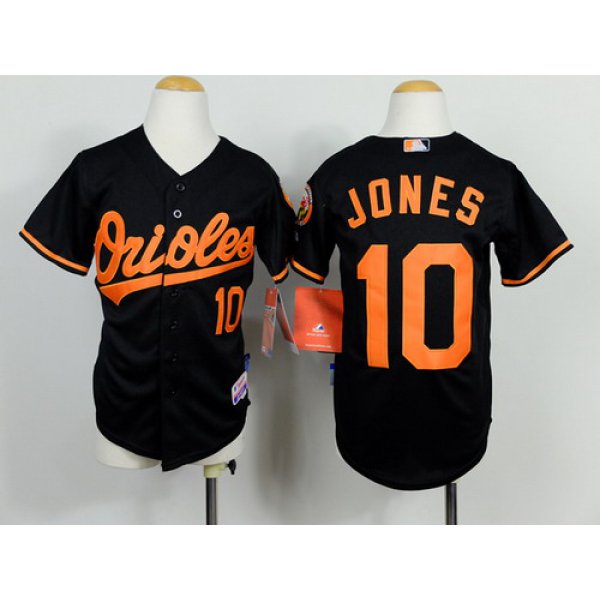 Baltimore Orioles #10 Adam Jones Black Kids Jersey