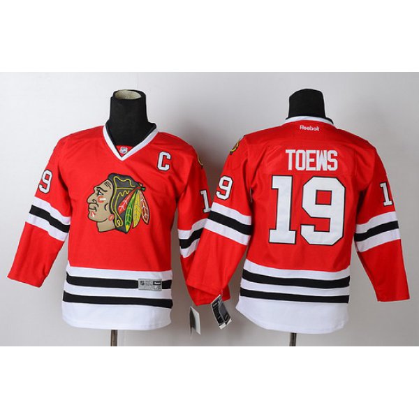 Chicago Blackhawks #19 Janathan Toews Red Kids Jersey