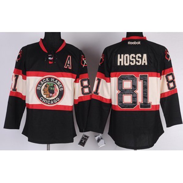 Chicago Blackhawks #81 Marian Hossa Black Third Kids Jersey