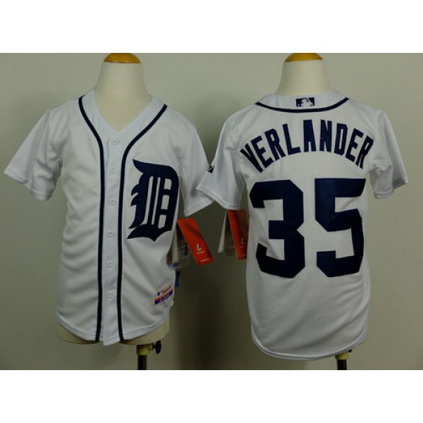 Detroit Tigers #35 Justin Verlander White Kids Jersey