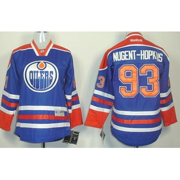 Edmonton Oilers #93 Ryan Nugent-Hopkins Royal Blue Kids Jersey