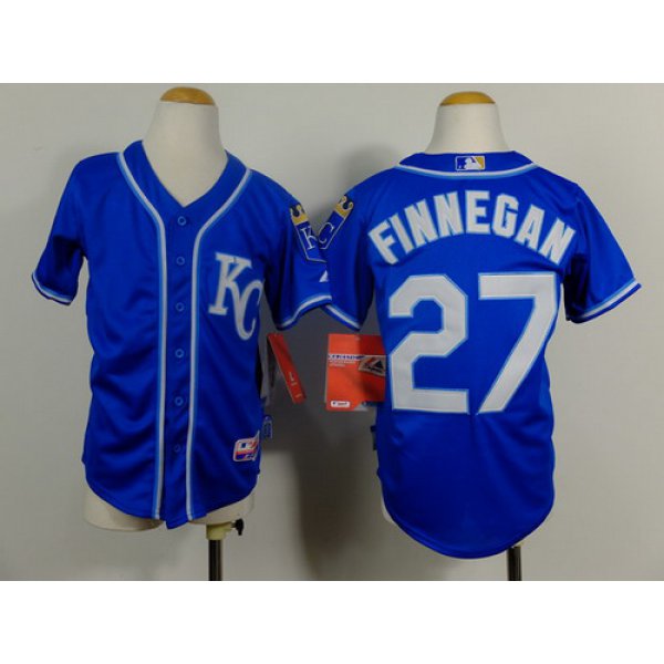 Kansas City Royals #27 Brandon Finnegan 2014 Blue Kids Jersey