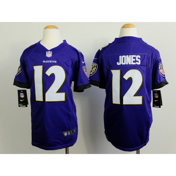 Nike Baltimore Ravens #12 Jacoby Jones 2013 Purple Game Kids Jersey