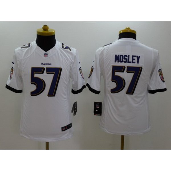 Nike Baltimore Ravens #57 C.J. Mosley 2013 White Limited Kids Jersey