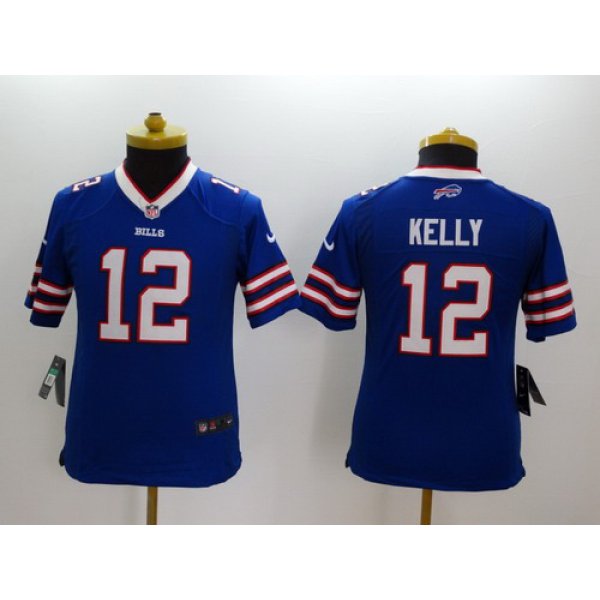 Nike Buffalo Bills #12 Jim Kelly 2013 Blue Limited Kids Jersey