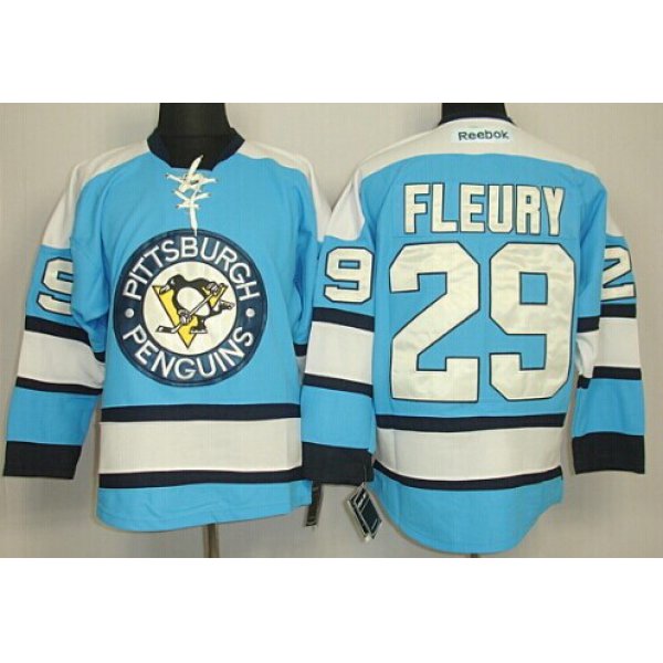 Pittsburgh Penguins #29 Marc-Andre Fleury Light Blue Kids Jersey