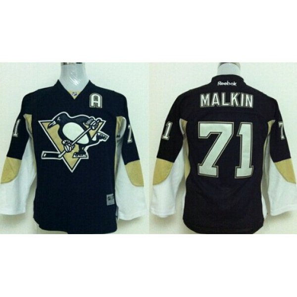 Pittsburgh Penguins #71 Evgeni Malkin Black Kids Jersey