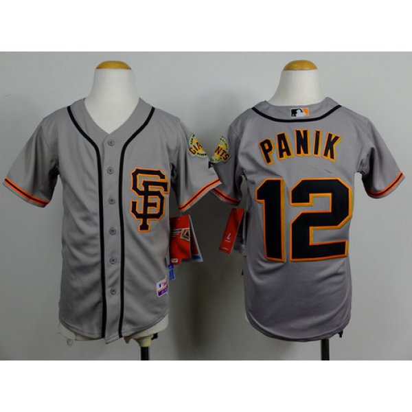 San Francisco Giants #12 Joe Panik Gray SF Kids Jersey