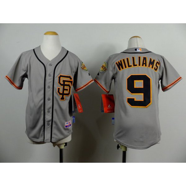 San Francisco Giants #9 Brandon Belt Gray SF Kids Jersey