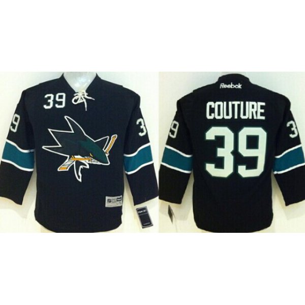 San Jose Sharks #39 Logan Couture Black Third Kids Jersey