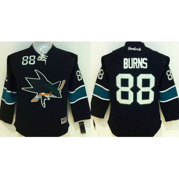 San Jose Sharks #88 Brent Burns Black Third Kids Jersey