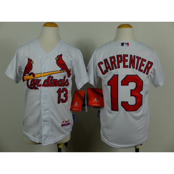 St. Louis Cardinals #13 Matt Carpenter White Kids Jersey