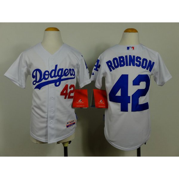 Los Angeles Dodgers #42 Jackie Robinson White Kids Jersey