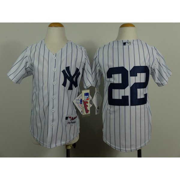 New York Yankees #22 Jacoby Ellsbury White Kids Jersey