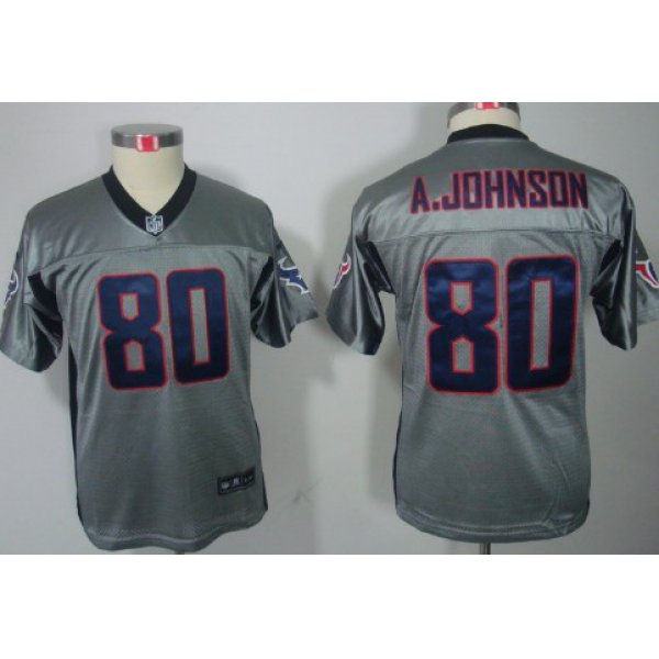 Nike Houston Texans #80 Andre Johnson Gray Shadow Kids Jersey