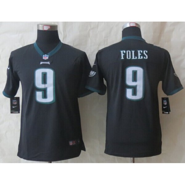 Nike Philadelphia Eagles #9 Nick Foles Black Limited Kids Jersey